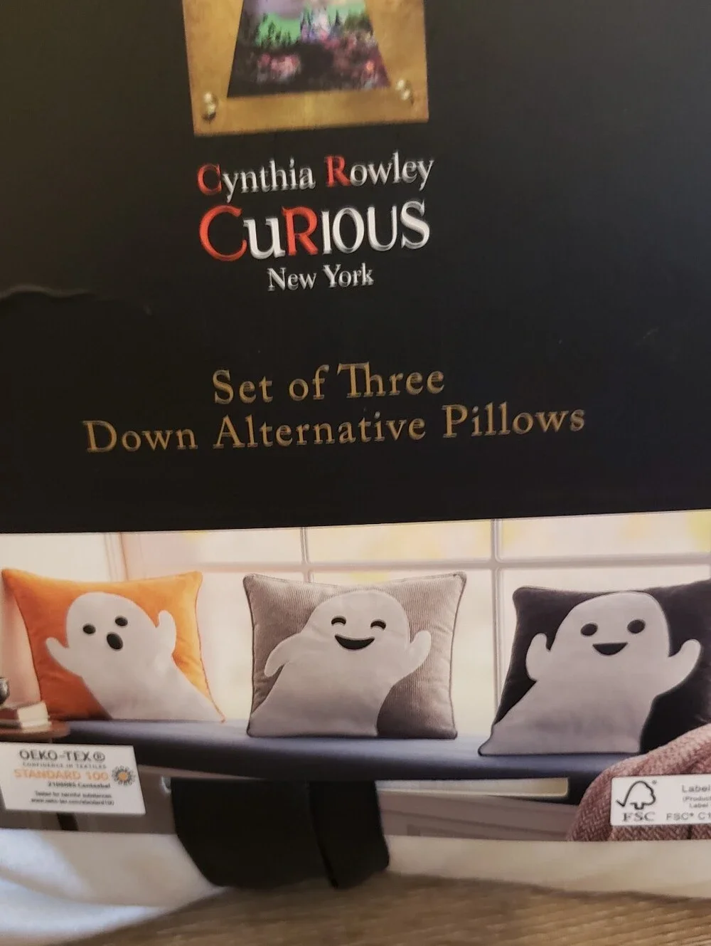 NWOT Set of Three Ghost Throw Pillows